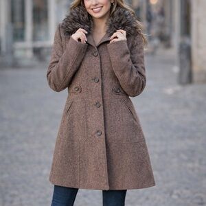 Vintage Y2K l.e.i Faux Fur Collar Wool Coat